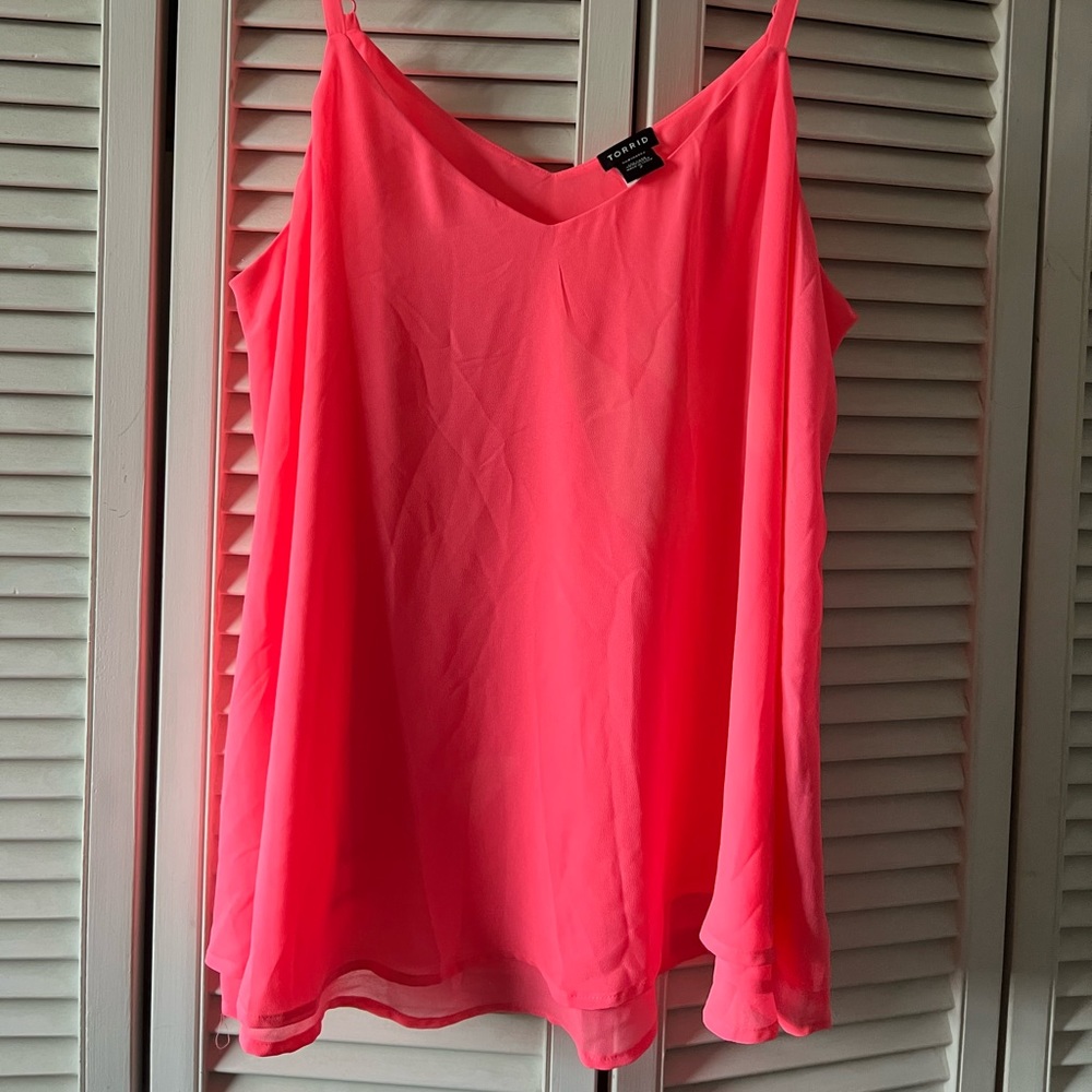 Bright torrid double layer flowy tank with adjustable straps